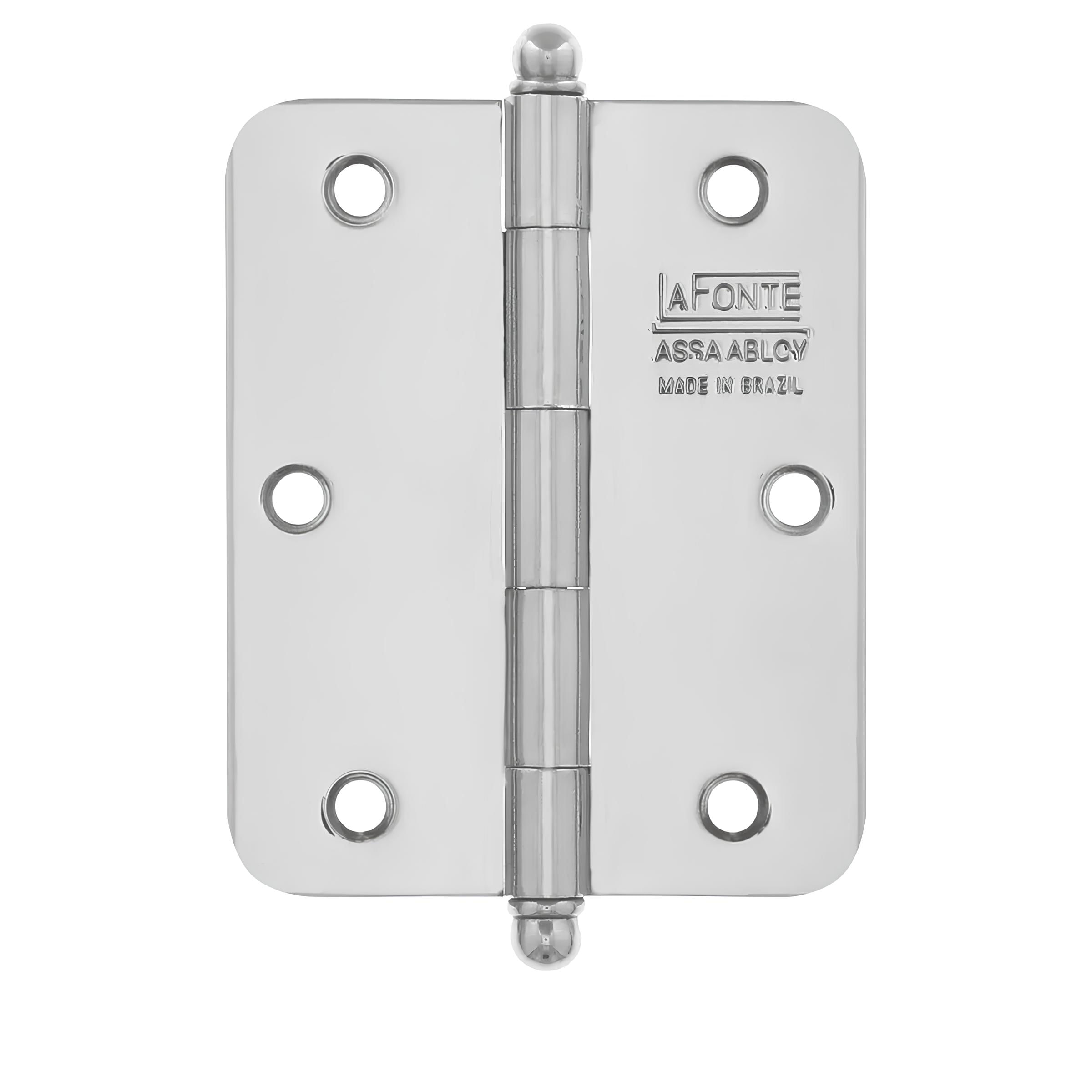 Dobradica 1500 3x25 Canto R15 Cromado Aco Alta Resistencia La Fonte